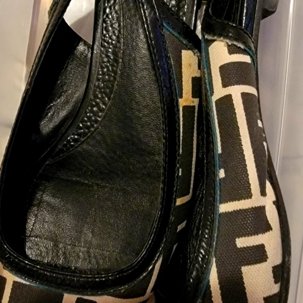 Fendi Peep Toe Flat Slide